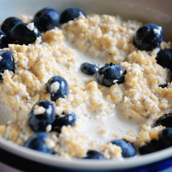 Steel Cut Oats with Blueberries and Lemon Zest