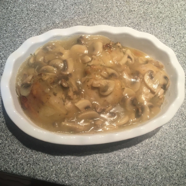 Baked Lemon Chicken Thighs with Mushroom Sauce