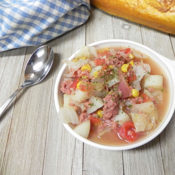 Grandma's Canned Corned Beef and Cabbage Soup