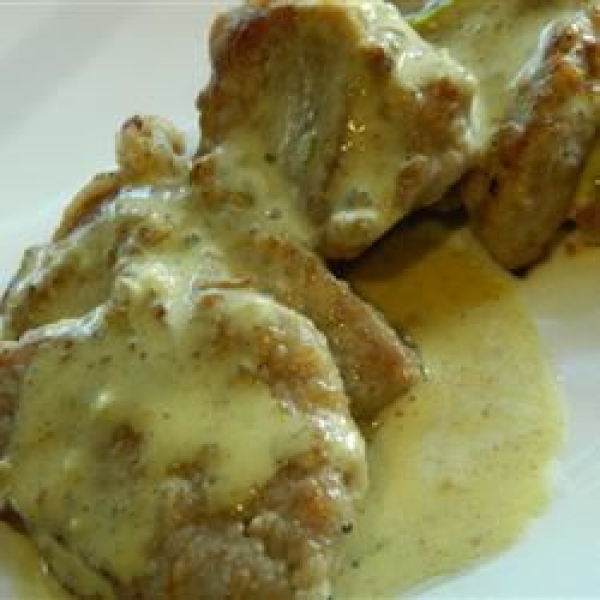 Pork Scaloppini with Mustard Creme