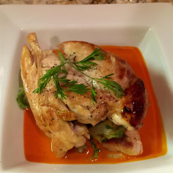 Chicken with Red Pepper Cream Sauce