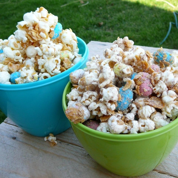 Malted White Chocolate Popcorn with Robin's Eggs