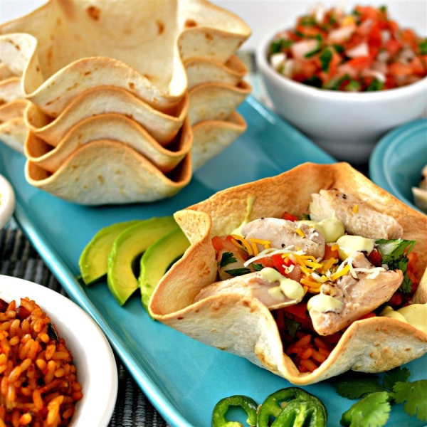 Chicken Taco Bowls with Pinto Beans and Rice