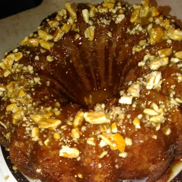 Banana Pound Cake With Caramel Glaze