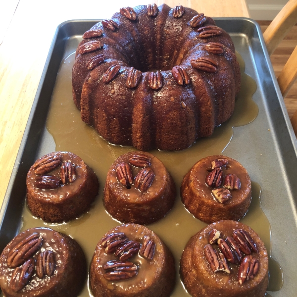 Banana Pound Cake With Caramel Glaze