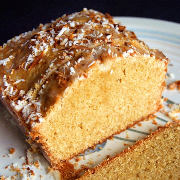 Pound Cake with Lemon Coconut Glaze