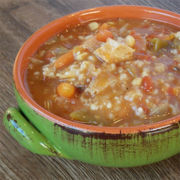 Zippy and Tangy Turkey Rice Soup