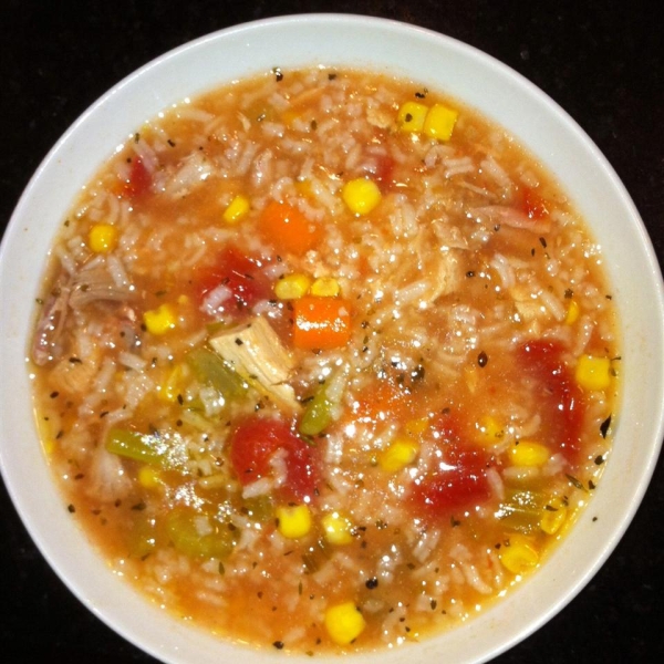 Zippy and Tangy Turkey Rice Soup