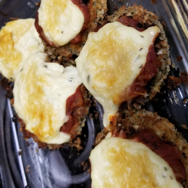 Not Too Saucy Eggplant Parmesan