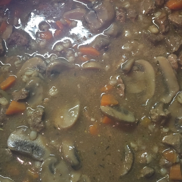 Beefy Mushroom Barley Soup