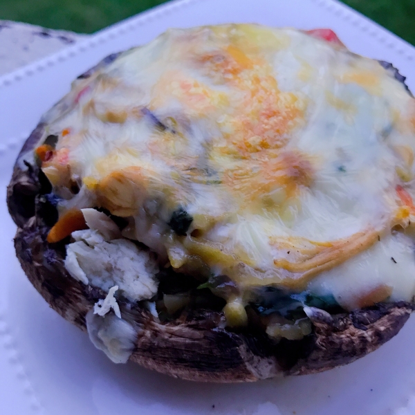 Chicken and Orzo Stuffed Portobello Mushrooms