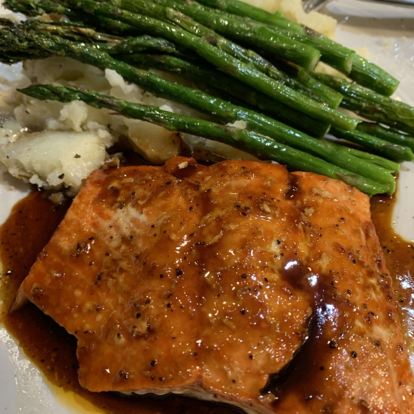 Pepper-Honey Cedar Plank Salmon