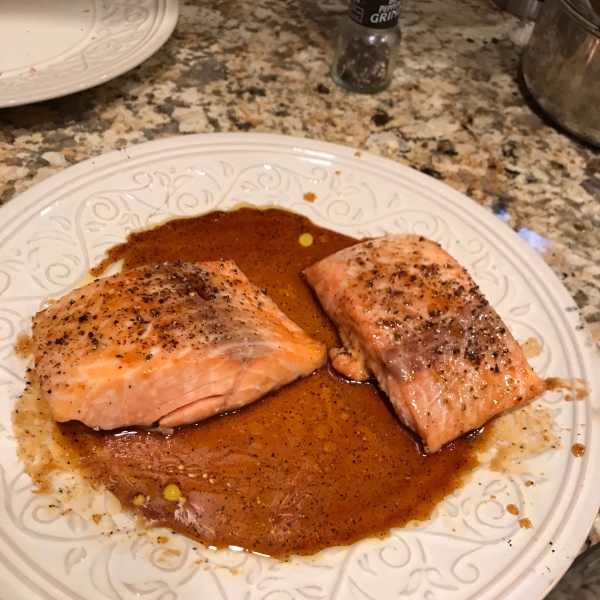 Pepper-Honey Cedar Plank Salmon