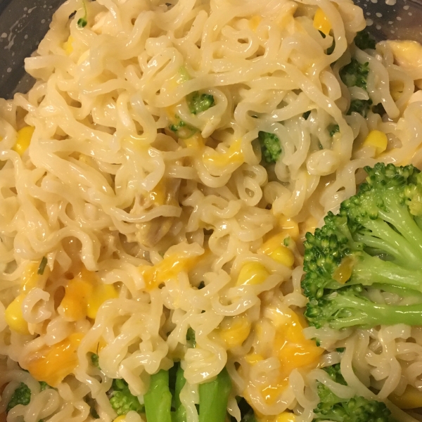 Dorm Room Cheesy Tuna and Noodles