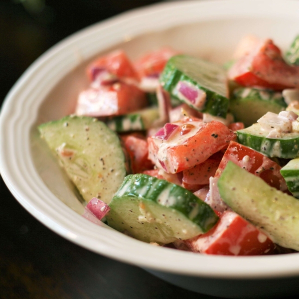 Cucumber and Tomato Salad with Mayo