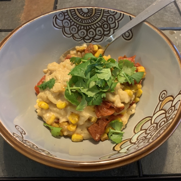 Risotto with Tomato, Corn and Basil