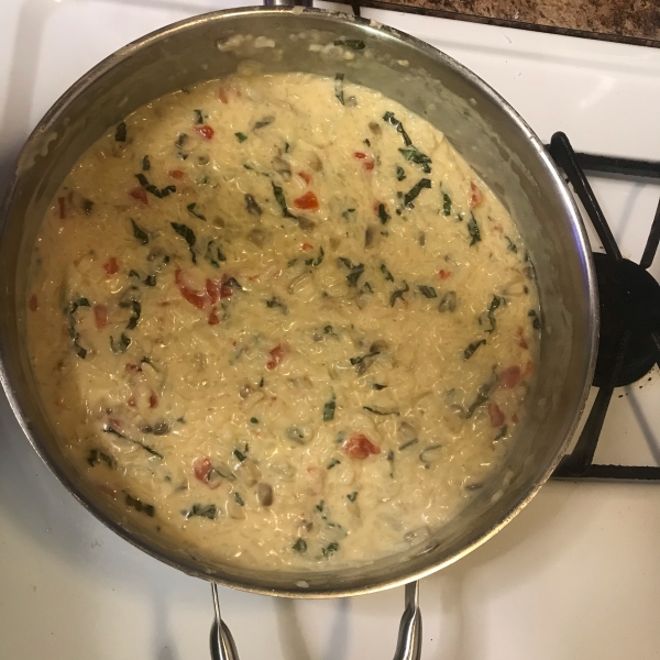 Risotto with Tomato, Corn and Basil