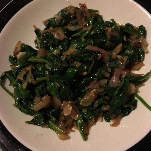 Fast and Easy Spinach with Shallots