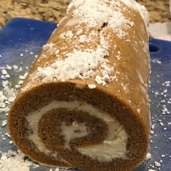 Pumpkin Roll with Ginger and Pecans