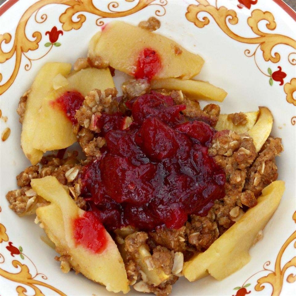 Apple Crisp with Cranberry Compote