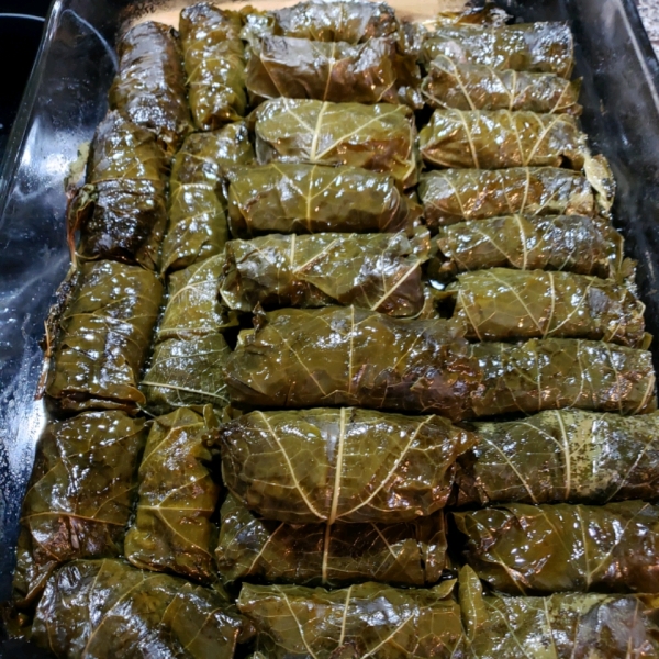 Lamb and Rice Stuffed Grape Leaves