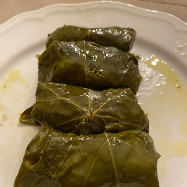 Lamb and Rice Stuffed Grape Leaves