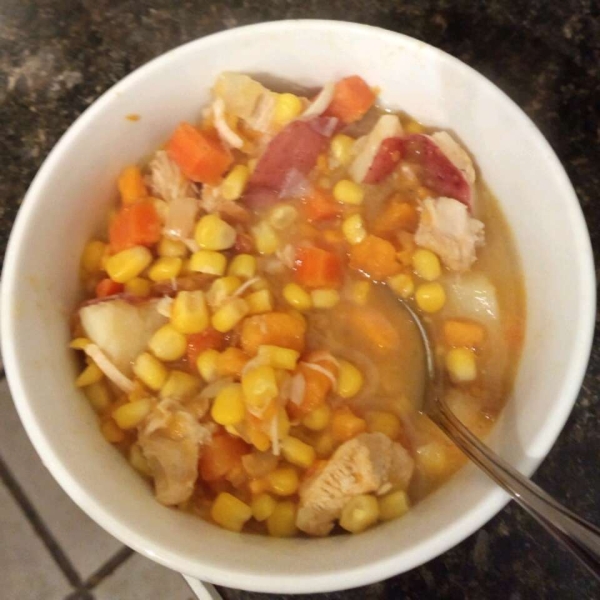 Fall Corn Rotisserie Chicken Soup