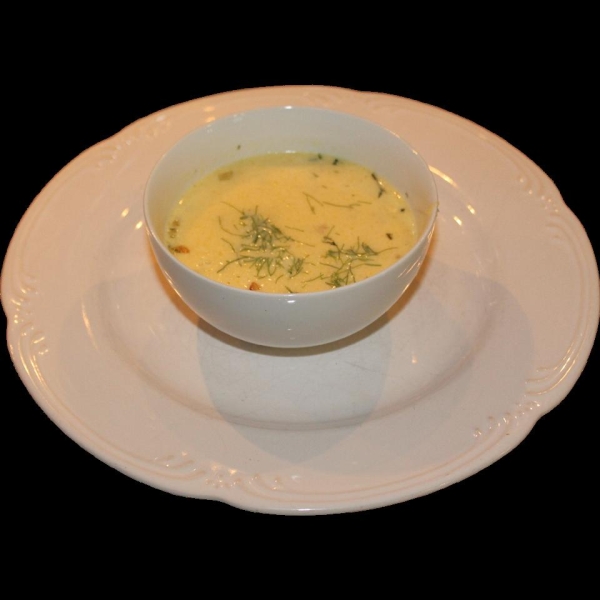 Golden Beet Soup with Goat Cheese