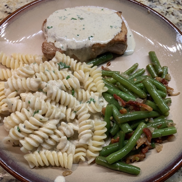 Pork Chops with Blue Cheese Gravy