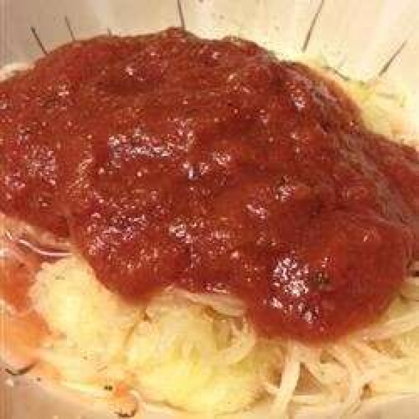 Winter Red Sauce over Spaghetti Squash