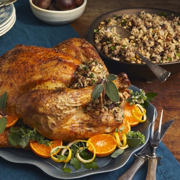 Greek Traditional Turkey with Chestnut and Pine Nut Stuffing