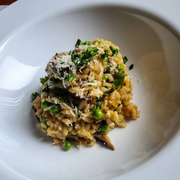 Mushroom and Pea Risotto