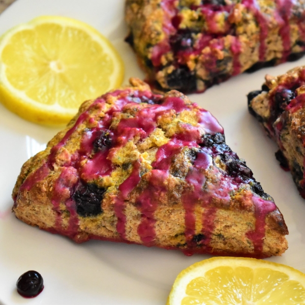 Lemon-Blueberry Scones with Blueberry Glaze