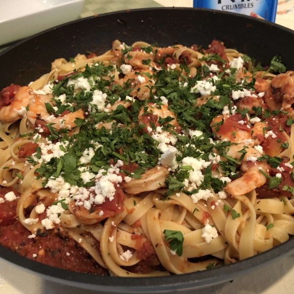 Shrimp and Feta Cheese Pasta