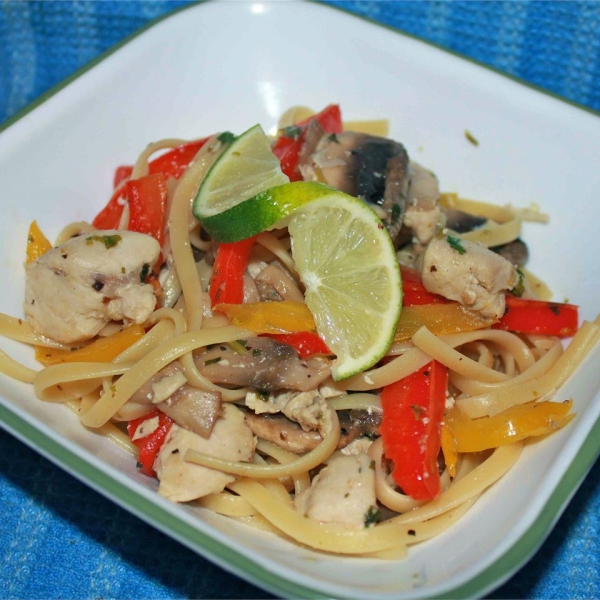 Lime Chicken and Mushroom Pasta