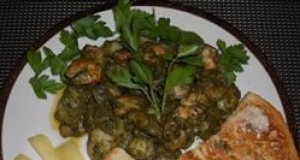 Gnocchi with Sweet Basil Pesto and Garlic Butter Shrimp