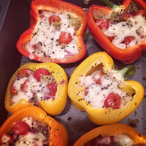 Peppers Roasted with Garlic, Basil and Tomatoes