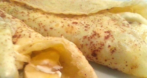 Beer Batter Crepes with Banana Cream Cheese Filling