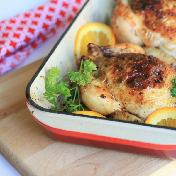 Roasted Orange-Tarragon Cornish Hens