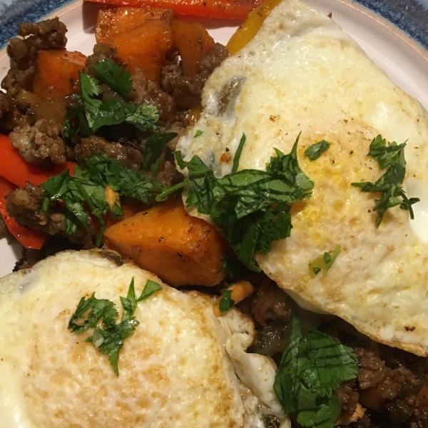 Southwestern Pork Sausage and Sweet Potato Hash