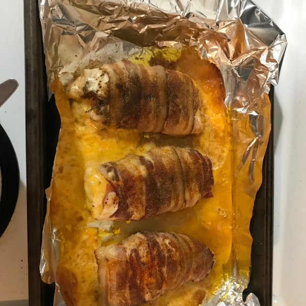 LJ'S Gorgonzola Stuffed Chicken Breasts Wrapped in Bacon