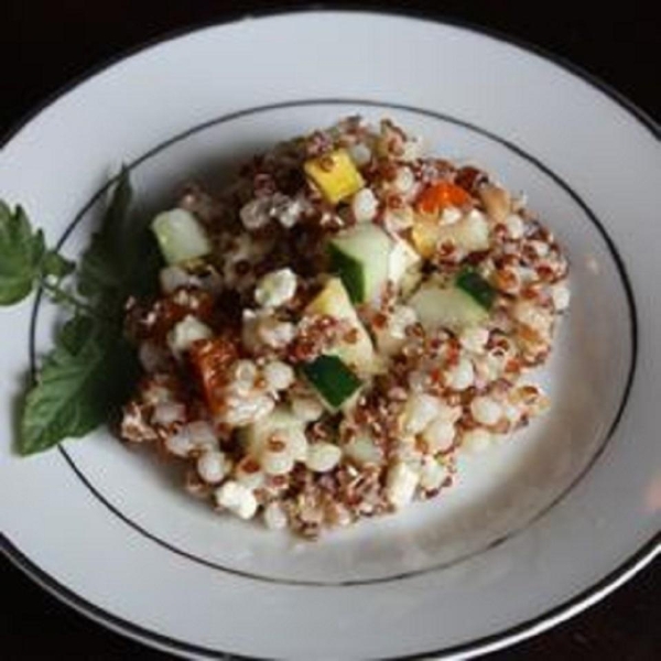 Quinoa, Couscous, and Farro Salad with Summer Vegetables