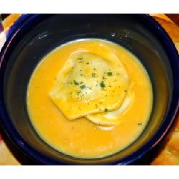 Butternut Squash Soup with Spinach Ravioli