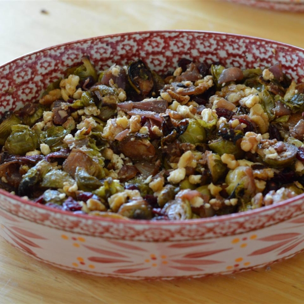 Balsamic Brussels Sprouts with Feta Cheese and Walnuts