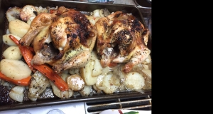 Sheet Pan Thanksgiving Cornish Hen Dinner