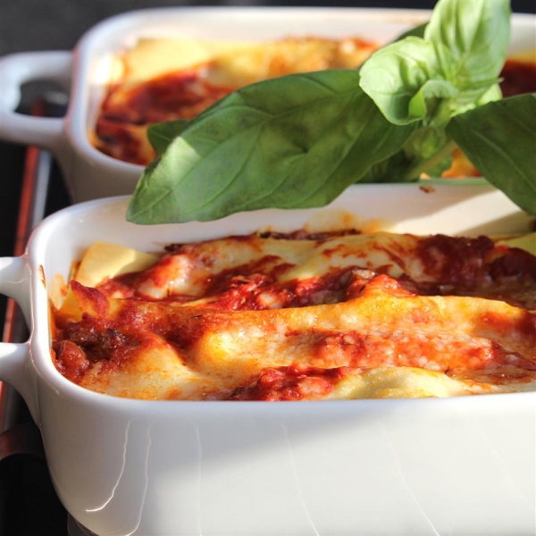 Oven-Ready Lasagna with Meat Sauce and Bechamel