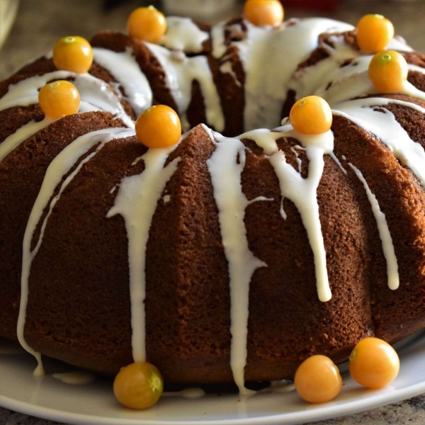 Orange-Spice Bundt® Cake with Ground Cherries