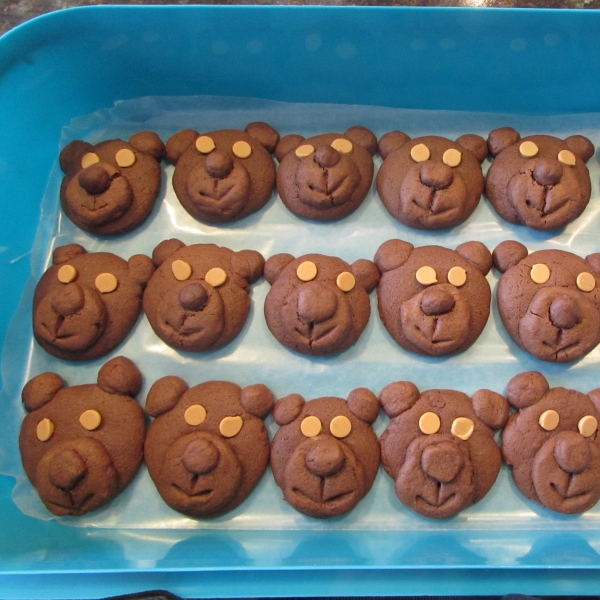 Chocolate Teddy Bear Cookies