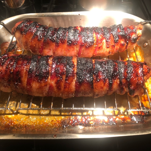 Bacon-Wrapped Pork Tenderloin with Balsamic and Fig