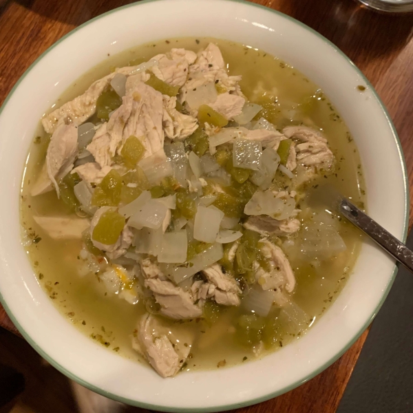 Green Chile Chicken and Rice Soup